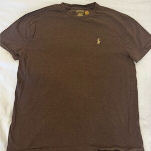 Polo by Ralph Lauren Brown Short Sleeve Crew Tee with Gold Pony